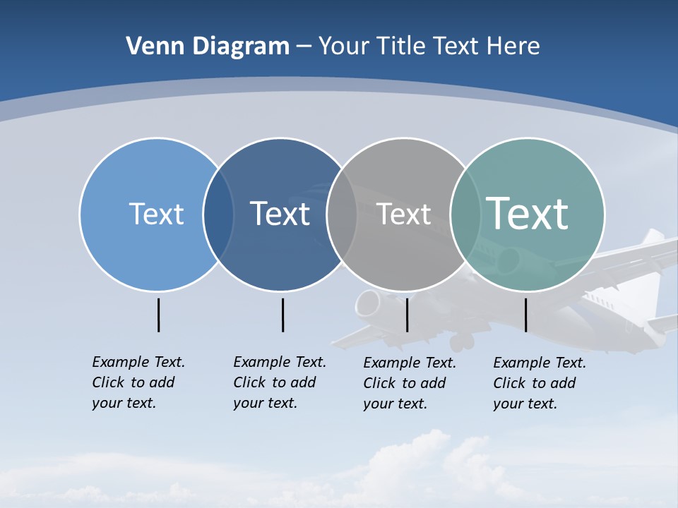 A Plane Flying In The Sky With The Sun In The Background PowerPoint Template