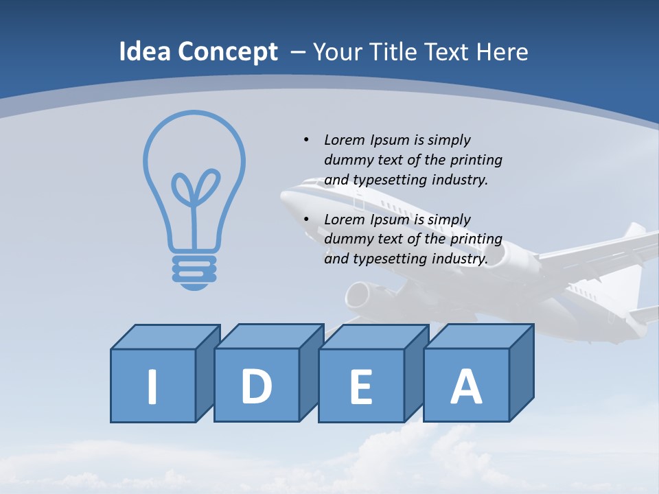 A Plane Flying In The Sky With The Sun In The Background PowerPoint Template