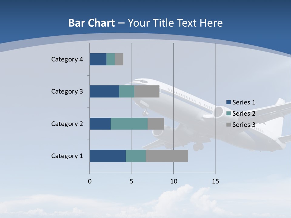 A Plane Flying In The Sky With The Sun In The Background PowerPoint Template