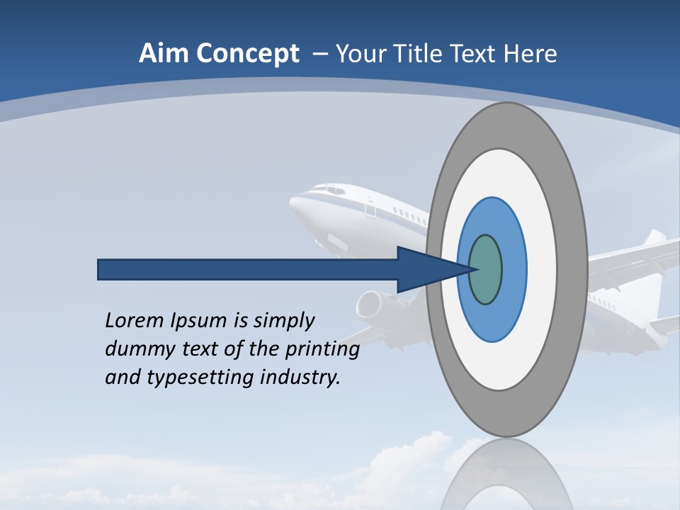 A Plane Flying In The Sky With The Sun In The Background PowerPoint Template