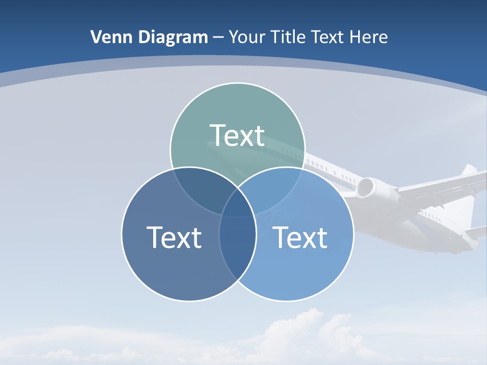 A Plane Flying In The Sky With The Sun In The Background PowerPoint Template