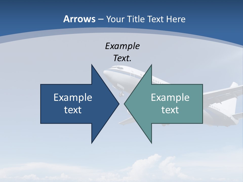 A Plane Flying In The Sky With The Sun In The Background PowerPoint Template