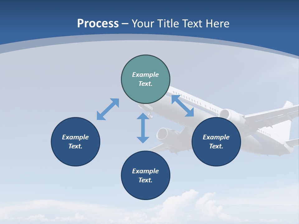 A Plane Flying In The Sky With The Sun In The Background PowerPoint Template