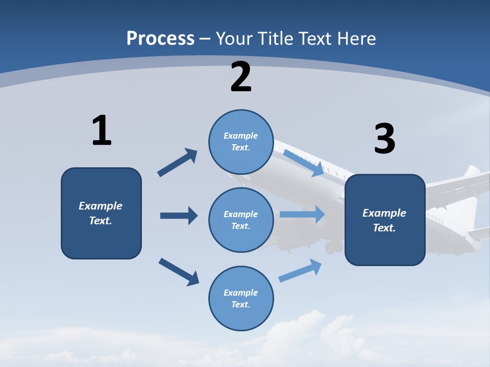 A Plane Flying In The Sky With The Sun In The Background PowerPoint Template