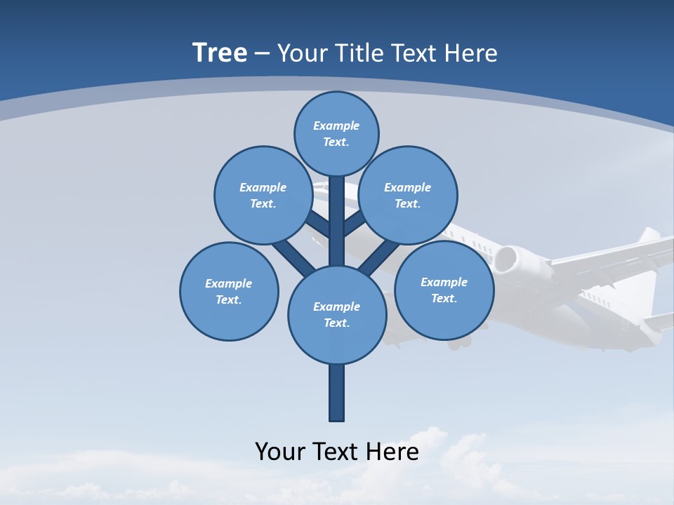 A Plane Flying In The Sky With The Sun In The Background PowerPoint Template
