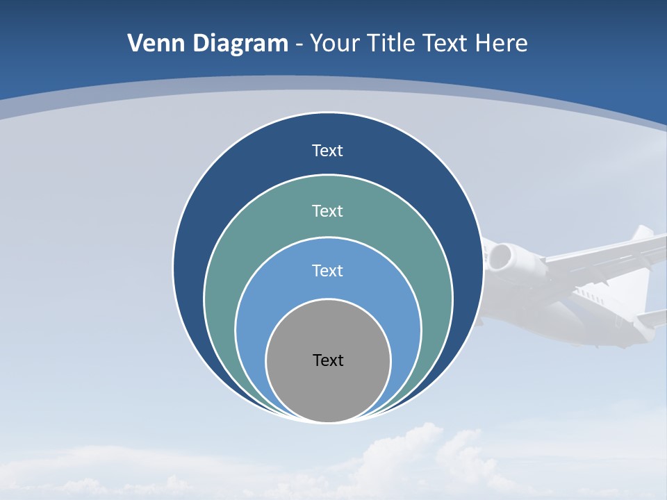 A Plane Flying In The Sky With The Sun In The Background PowerPoint Template