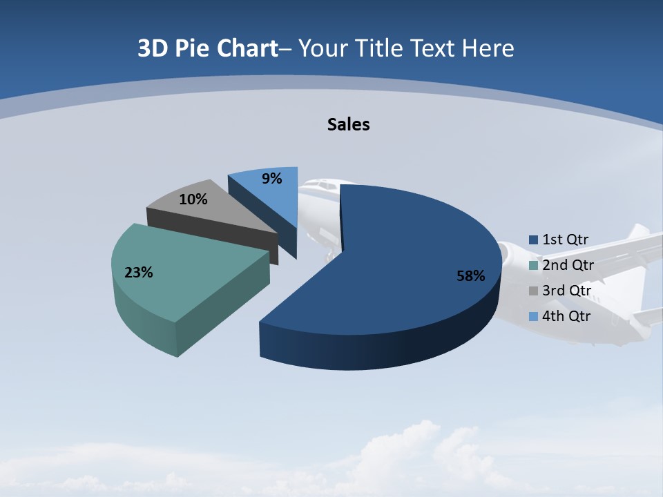 A Plane Flying In The Sky With The Sun In The Background PowerPoint Template