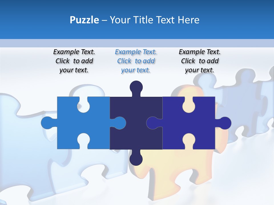 Puzzle Blue Line PowerPoint Template