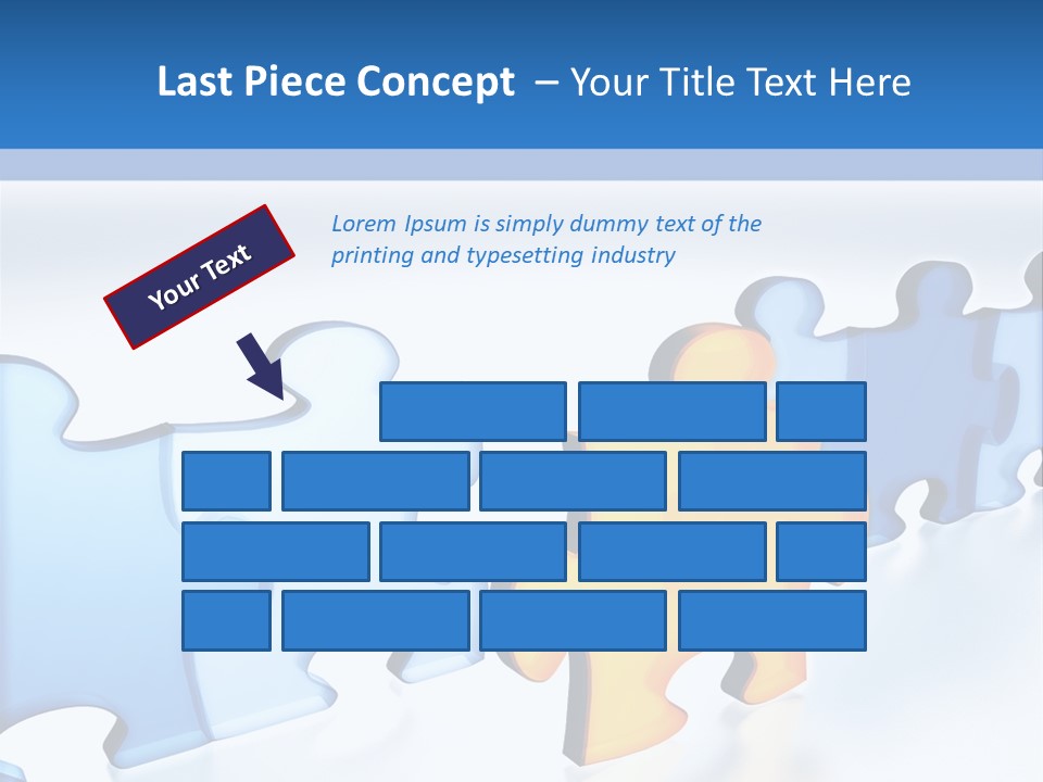 Puzzle Blue Line PowerPoint Template