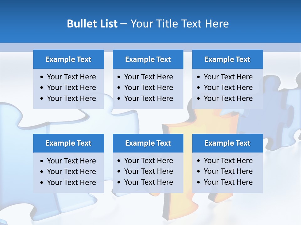 Puzzle Blue Line PowerPoint Template