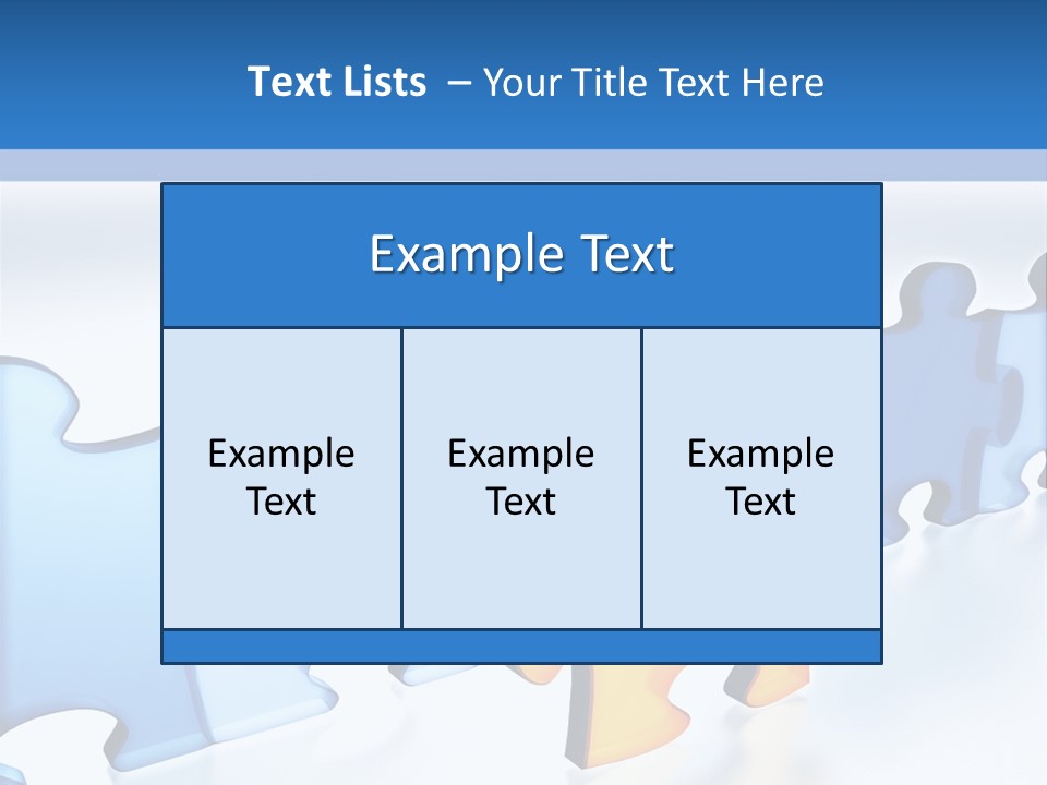 Puzzle Blue Line PowerPoint Template