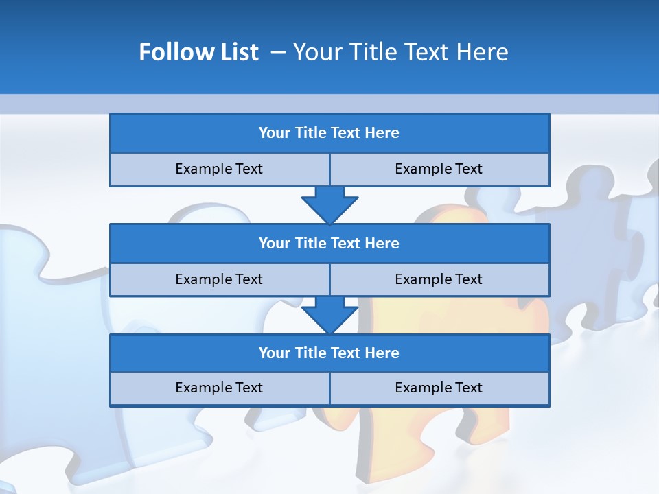 Puzzle Blue Line PowerPoint Template