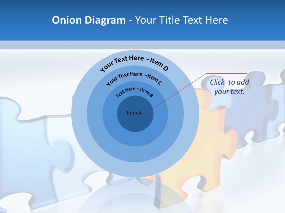 Puzzle Blue Line PowerPoint Template