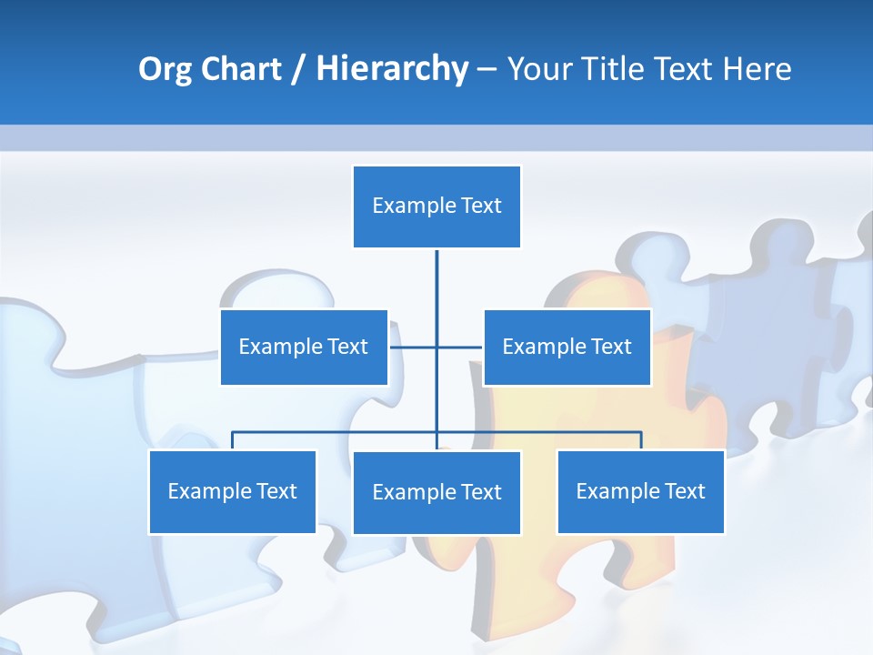 Puzzle Blue Line PowerPoint Template