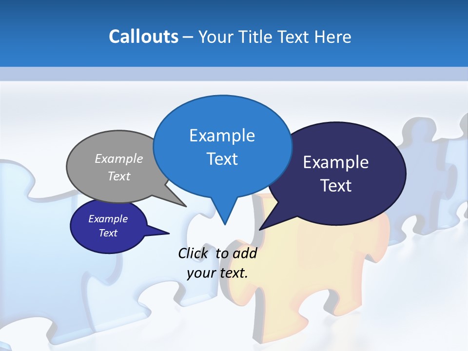 Puzzle Blue Line PowerPoint Template