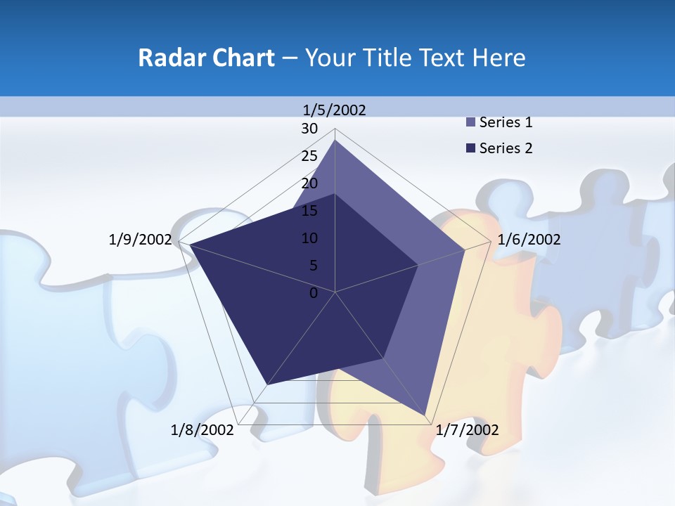 Puzzle Blue Line PowerPoint Template