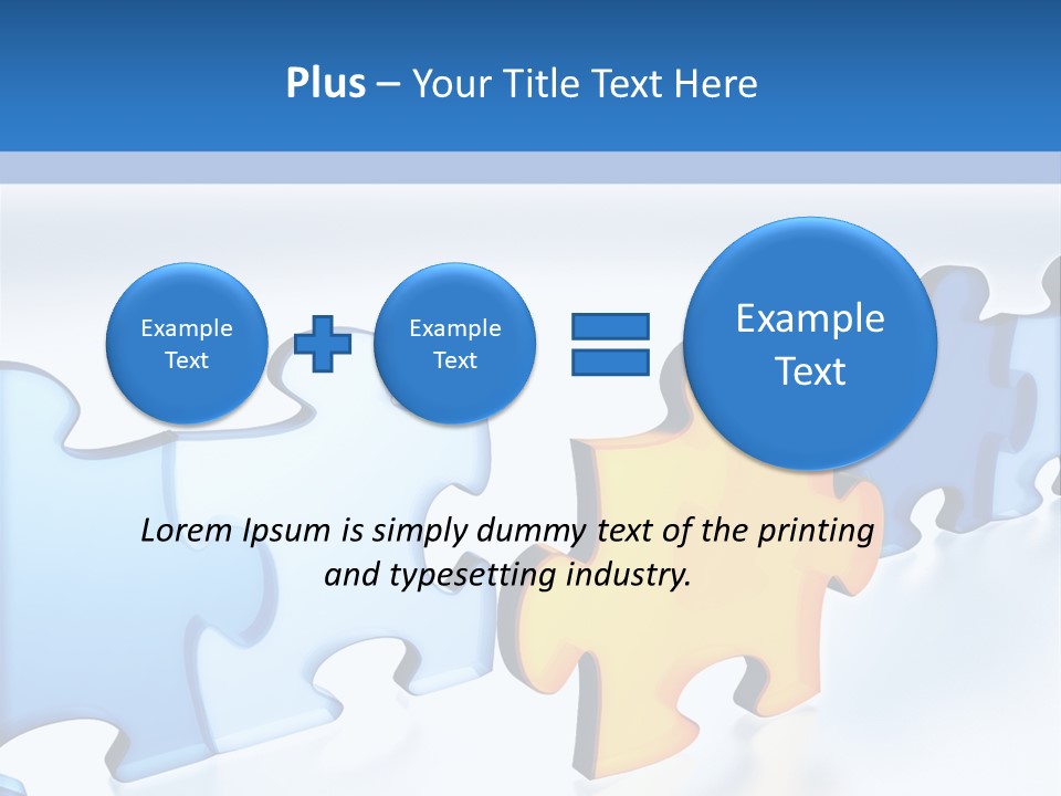 Puzzle Blue Line PowerPoint Template