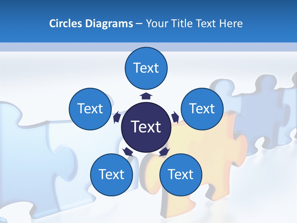 Puzzle Blue Line PowerPoint Template