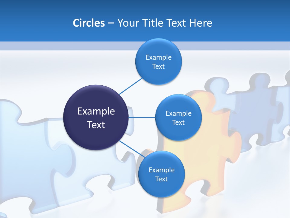 Puzzle Blue Line PowerPoint Template