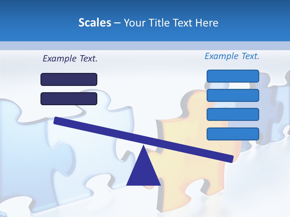 Puzzle Blue Line PowerPoint Template