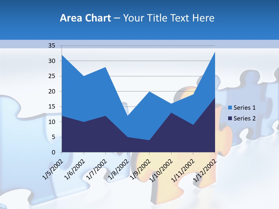 Puzzle Blue Line PowerPoint Template