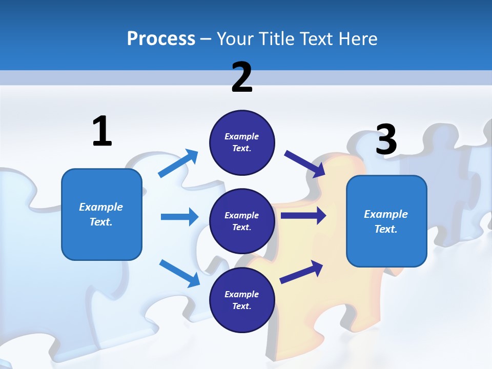 Puzzle Blue Line PowerPoint Template