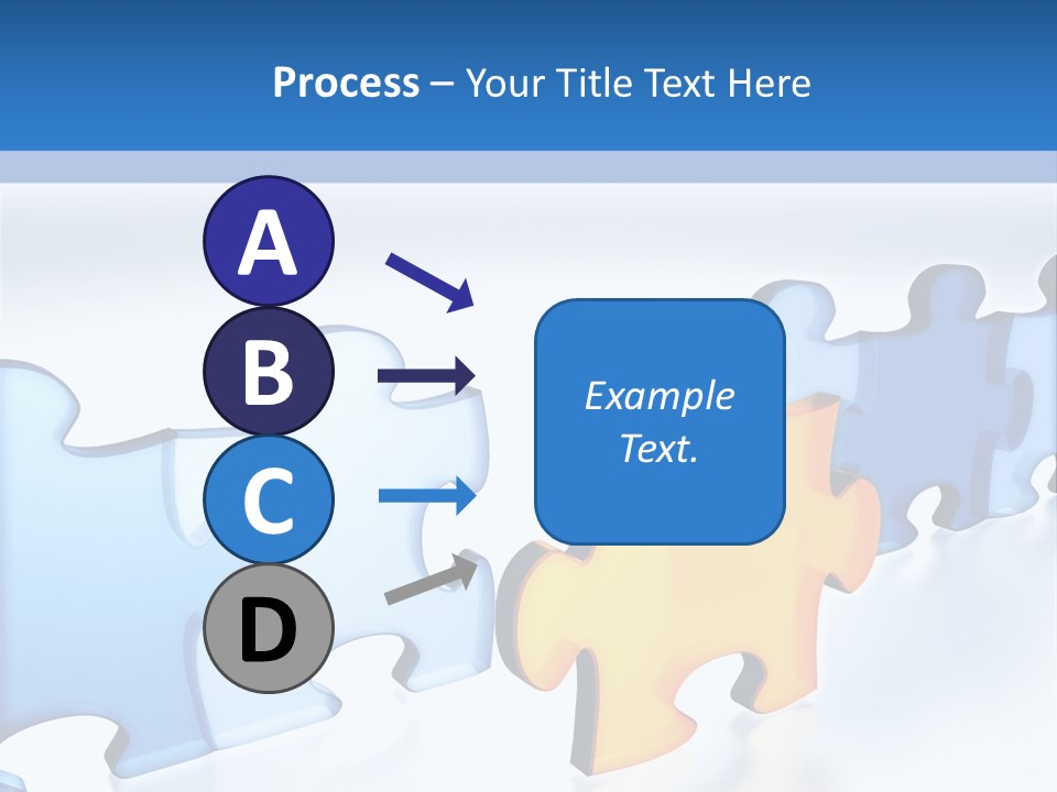Puzzle Blue Line PowerPoint Template
