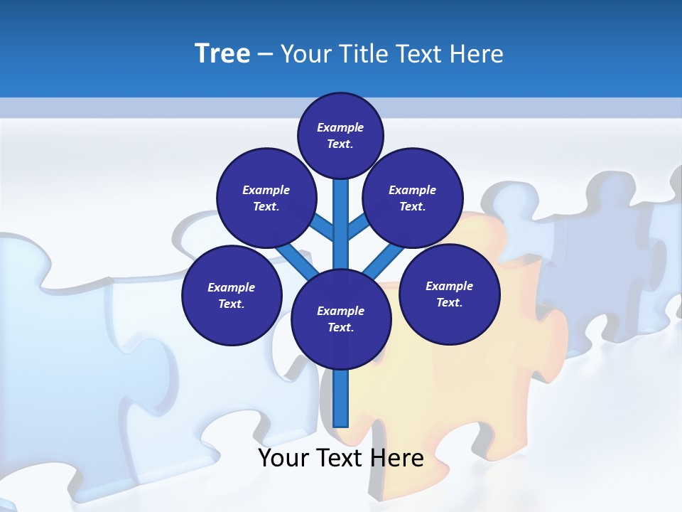 Puzzle Blue Line PowerPoint Template