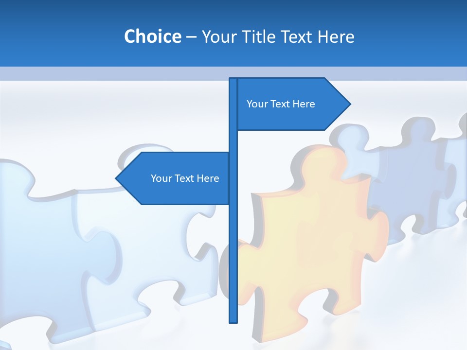 Puzzle Blue Line PowerPoint Template