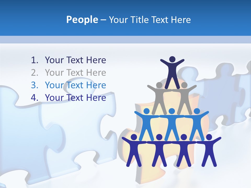 Puzzle Blue Line PowerPoint Template