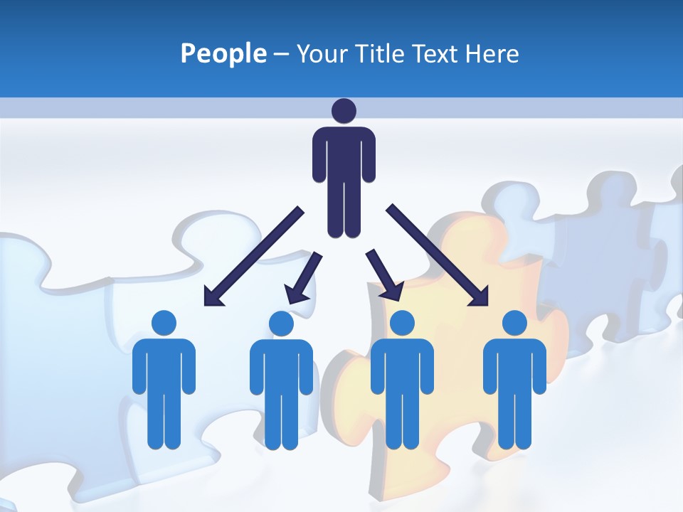 Puzzle Blue Line PowerPoint Template