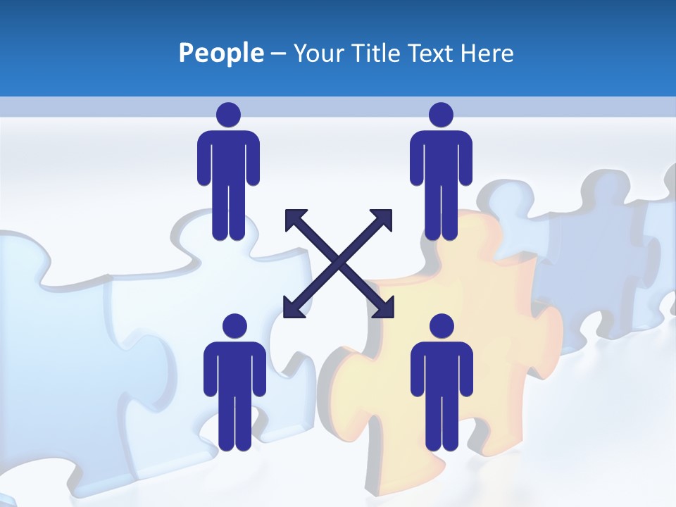 Puzzle Blue Line PowerPoint Template