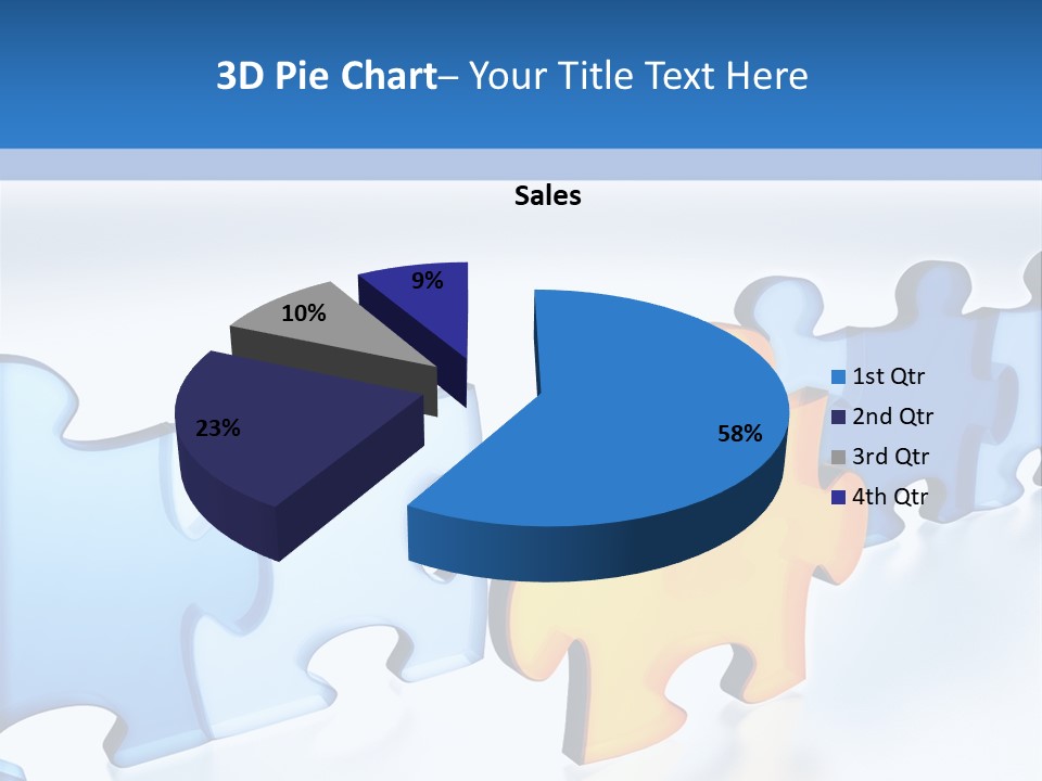 Puzzle Blue Line PowerPoint Template