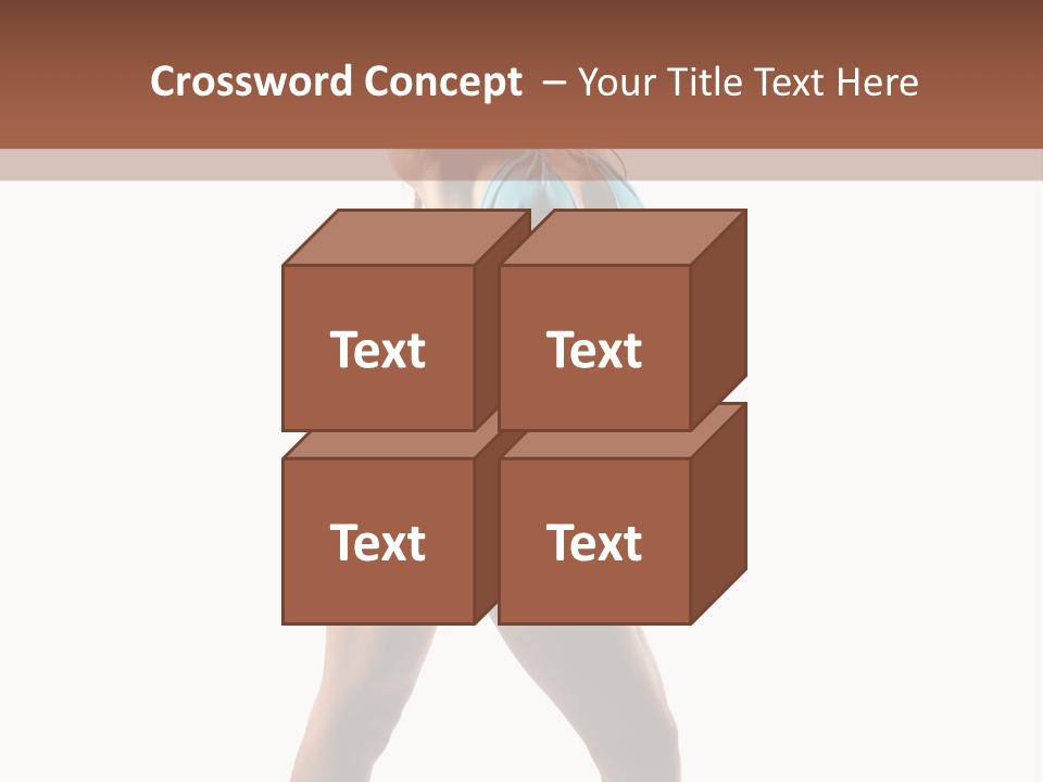 A Beautiful Woman In A Blue Bikini Posing For The Camera PowerPoint Template