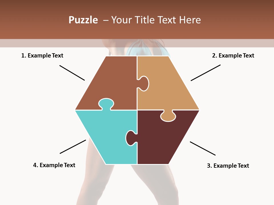 A Beautiful Woman In A Blue Bikini Posing For The Camera PowerPoint Template