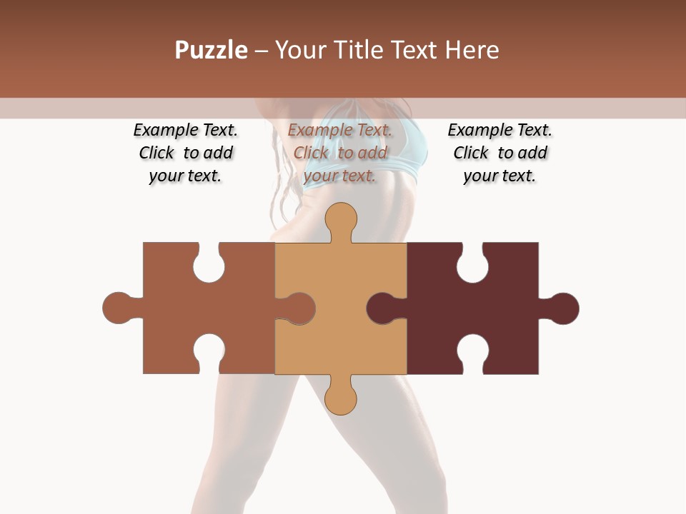 A Beautiful Woman In A Blue Bikini Posing For The Camera PowerPoint Template