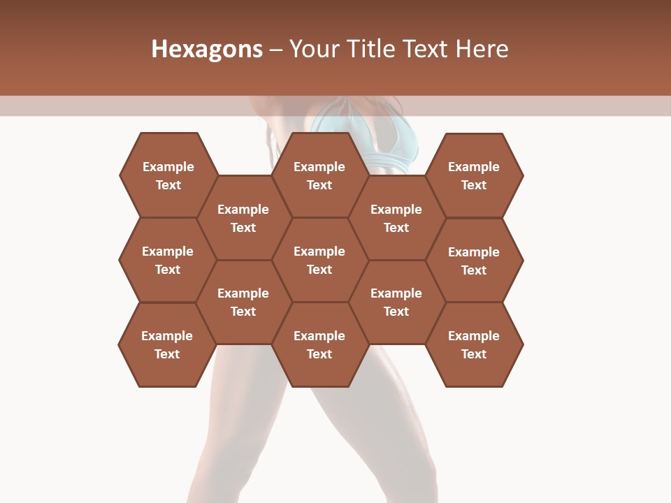 A Beautiful Woman In A Blue Bikini Posing For The Camera PowerPoint Template