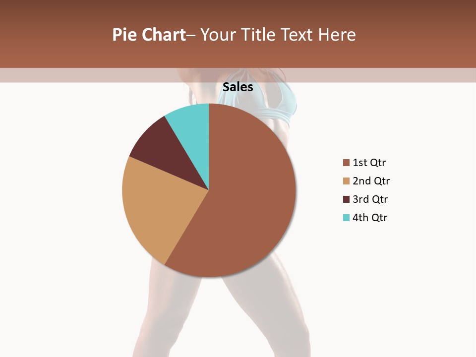 A Beautiful Woman In A Blue Bikini Posing For The Camera PowerPoint Template