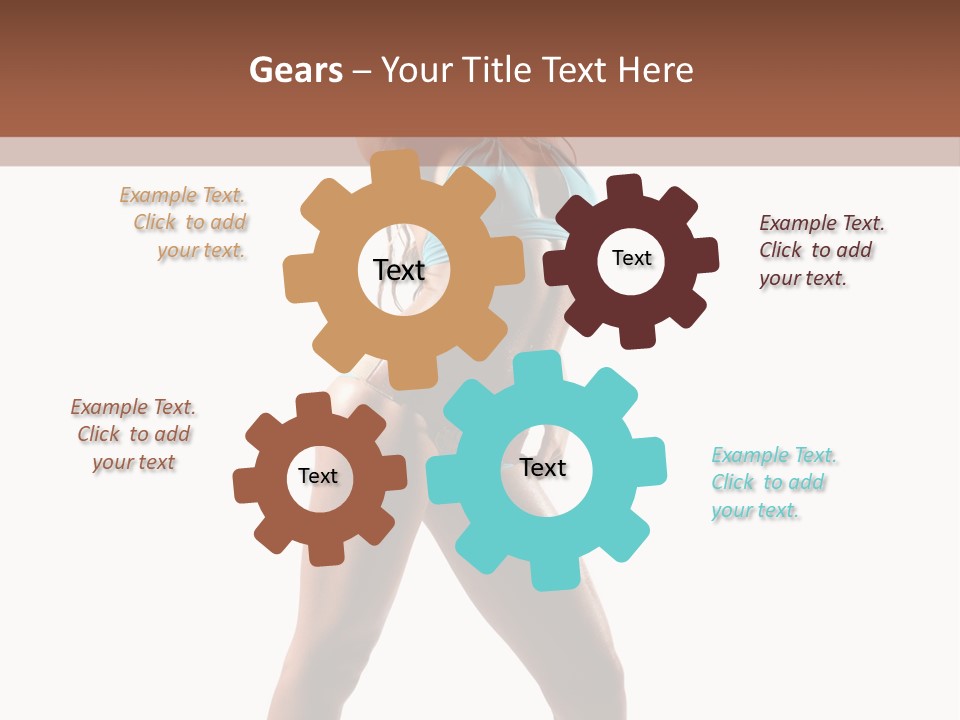 A Beautiful Woman In A Blue Bikini Posing For The Camera PowerPoint Template