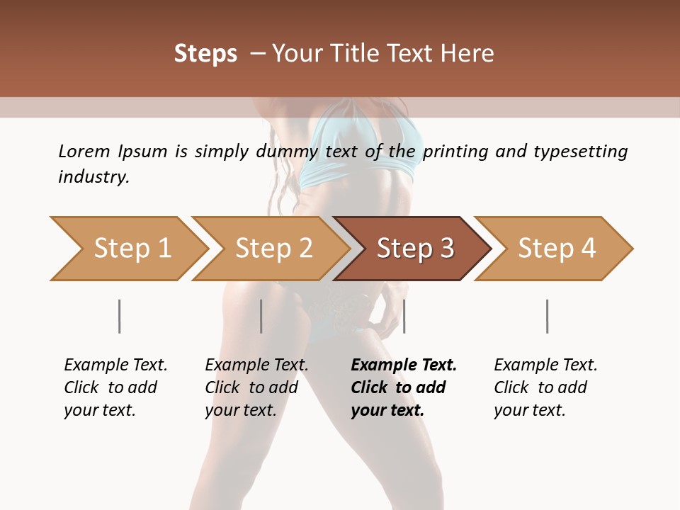 A Beautiful Woman In A Blue Bikini Posing For The Camera PowerPoint Template