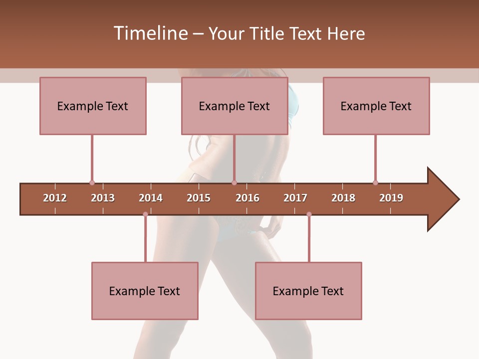 A Beautiful Woman In A Blue Bikini Posing For The Camera PowerPoint Template