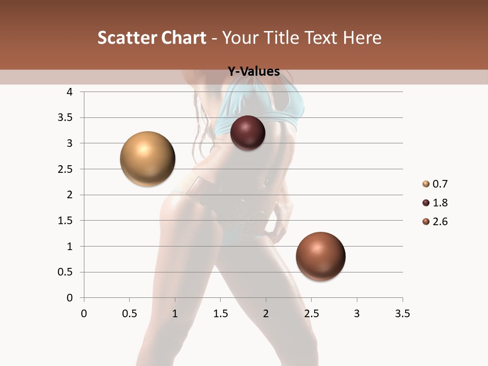 A Beautiful Woman In A Blue Bikini Posing For The Camera PowerPoint Template