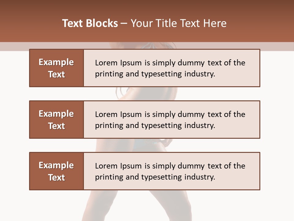 A Beautiful Woman In A Blue Bikini Posing For The Camera PowerPoint Template