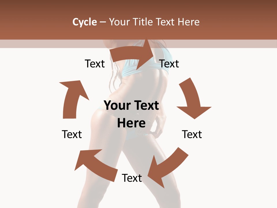 A Beautiful Woman In A Blue Bikini Posing For The Camera PowerPoint Template