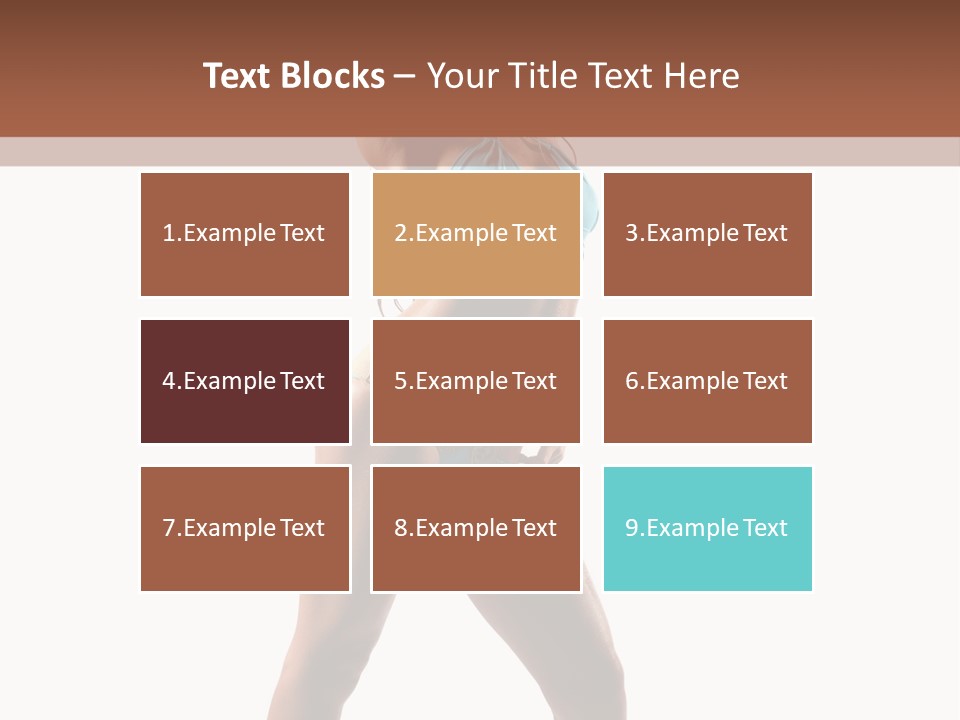 A Beautiful Woman In A Blue Bikini Posing For The Camera PowerPoint Template