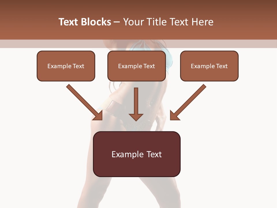 A Beautiful Woman In A Blue Bikini Posing For The Camera PowerPoint Template