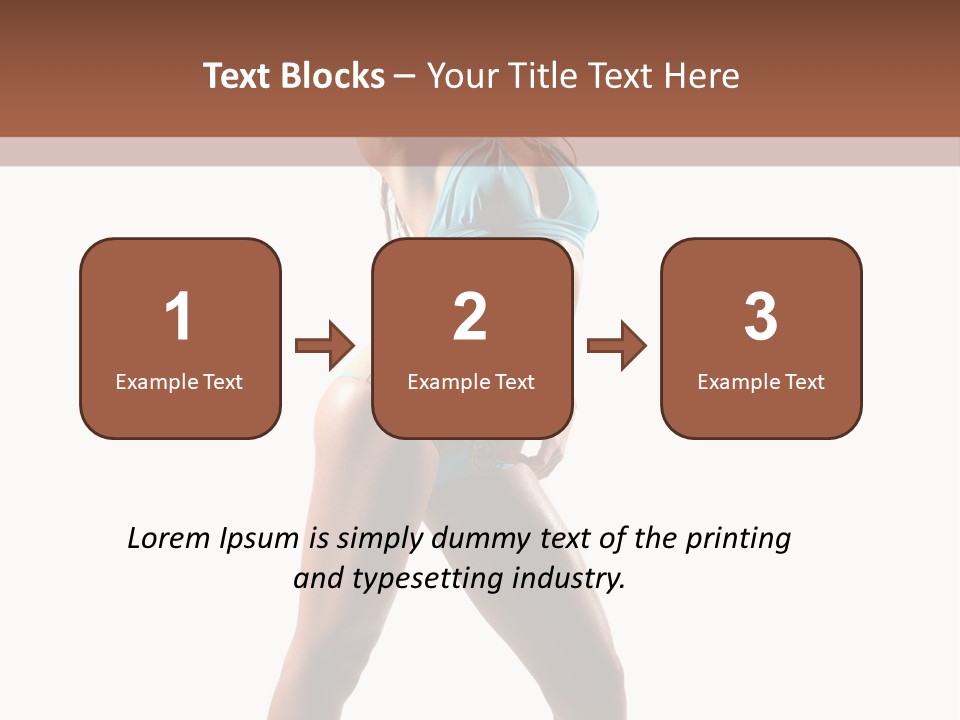 A Beautiful Woman In A Blue Bikini Posing For The Camera PowerPoint Template