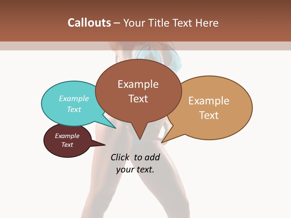 A Beautiful Woman In A Blue Bikini Posing For The Camera PowerPoint Template