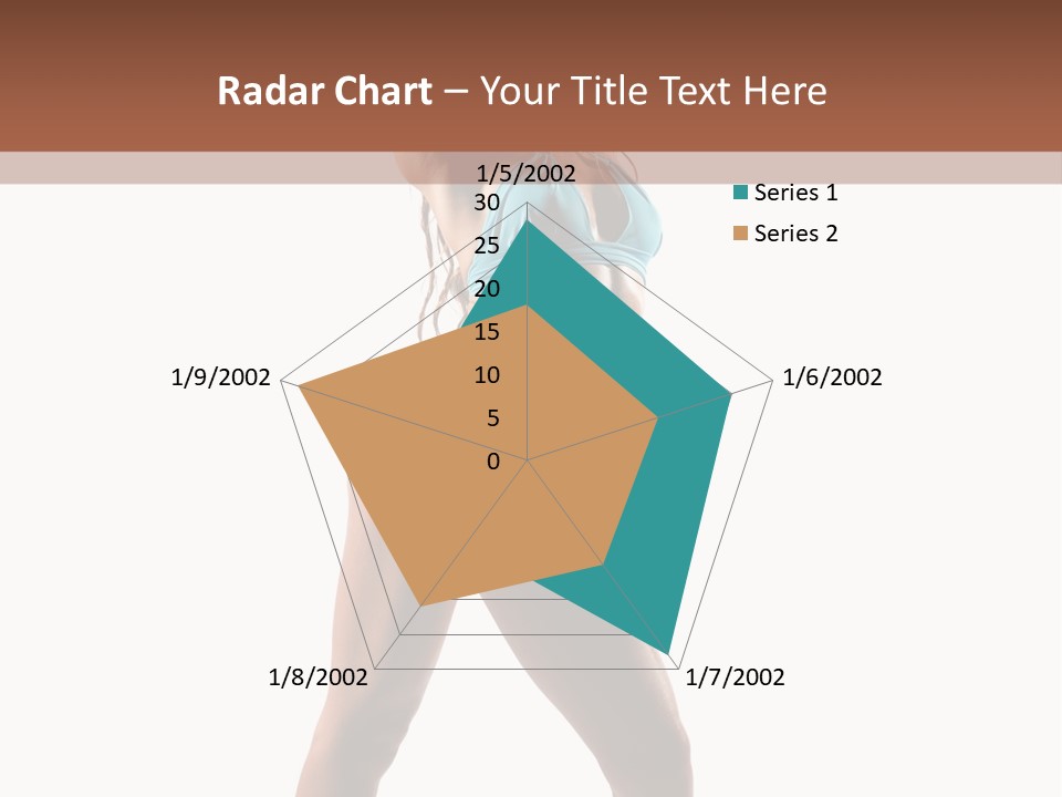 A Beautiful Woman In A Blue Bikini Posing For The Camera PowerPoint Template