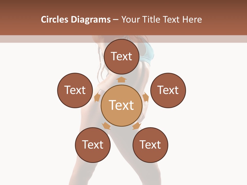 A Beautiful Woman In A Blue Bikini Posing For The Camera PowerPoint Template